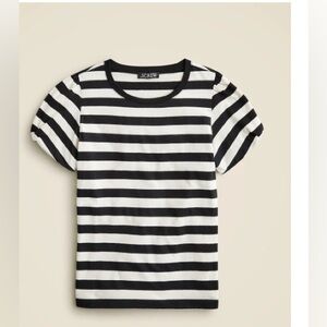 ⭐️5 for $20⭐️ Vintage puff sleeve jersey t shirt in black and white strip-S- NWT